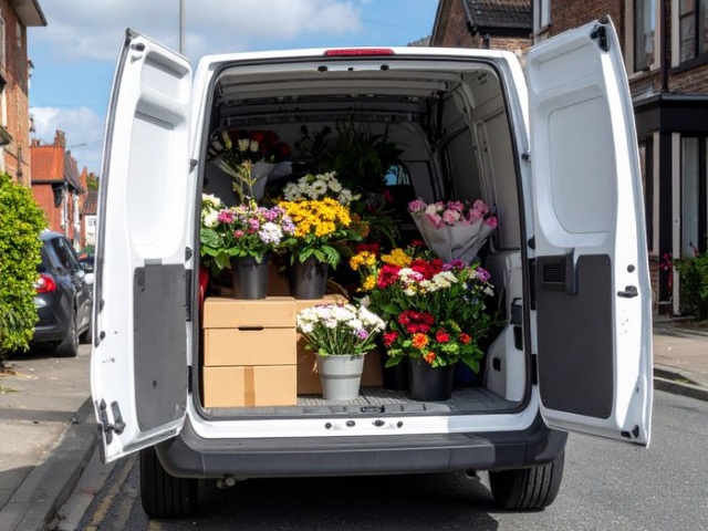 Local same-day flower delivery van in Sunderland